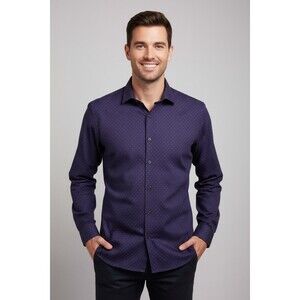 Bold Purple Polka Dot Shirt XL – Eye-Catching Classic Fit – Neiman Marcus
